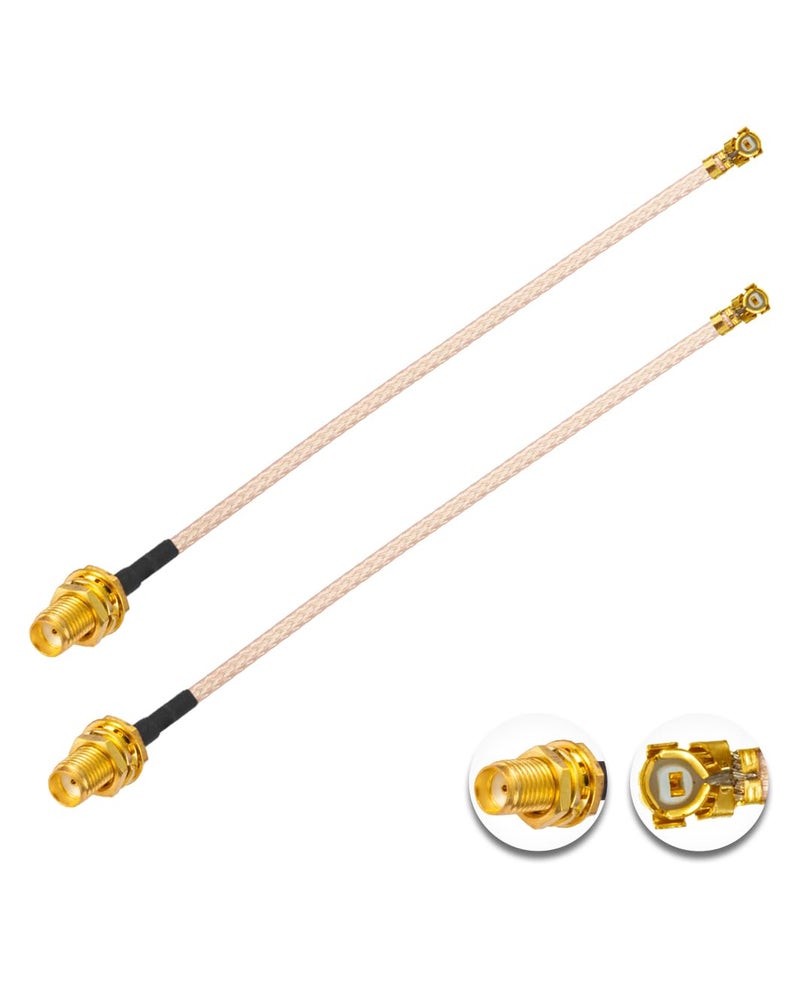 POBADY 2PCS U.F.L1 to SMA Female Low Loss Coaxial Cable 6" /15CM U.F.L1 RG178 RF Coaxial Pigtail Cable for Wireless Routers Mini PCIE Network Cards PCI Wi-Fi WAN Repeater - Image 1